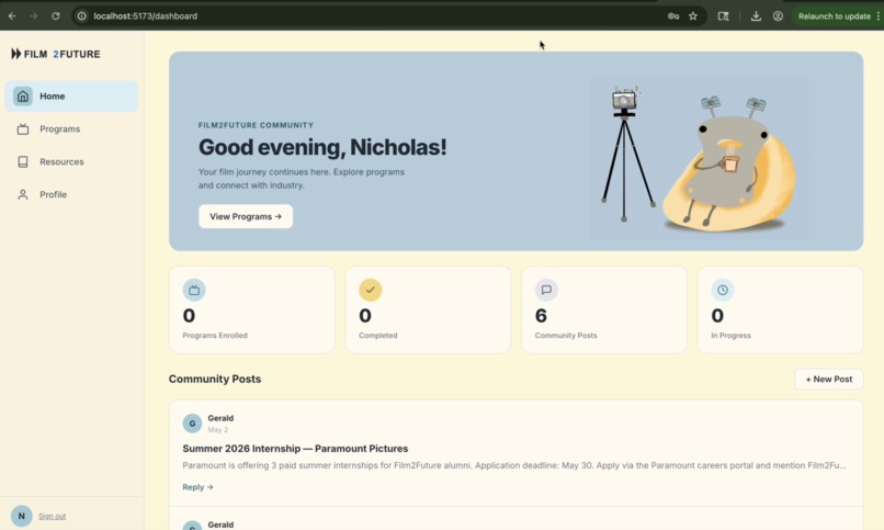 Film2Future Community Portal – screenshot 2