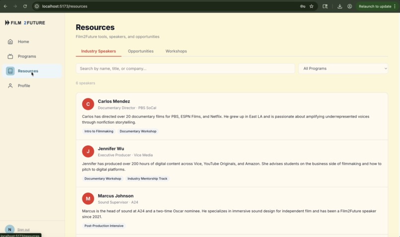 Film2Future Community Portal – screenshot 5