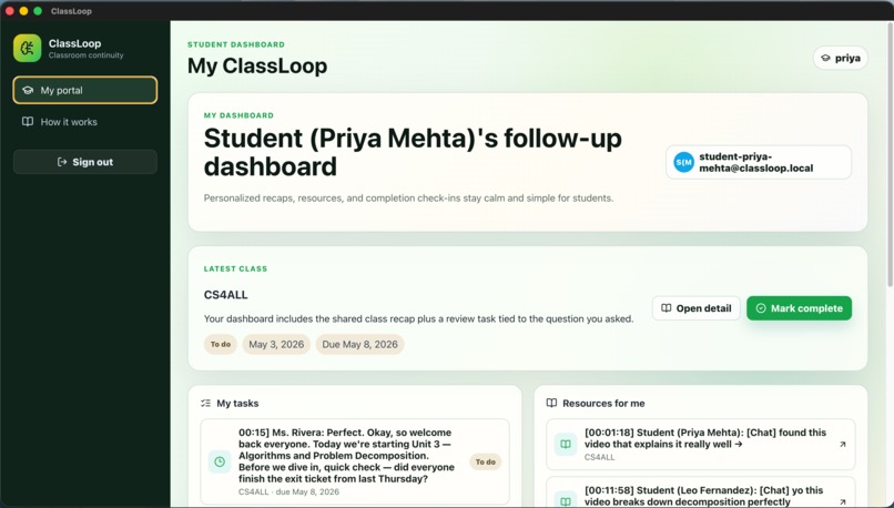 ClassLoop – screenshot 1