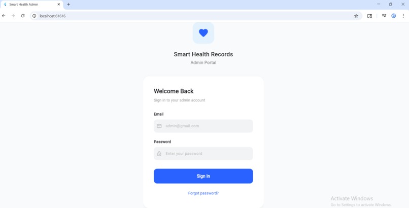 Smart Health Record System – screenshot 1