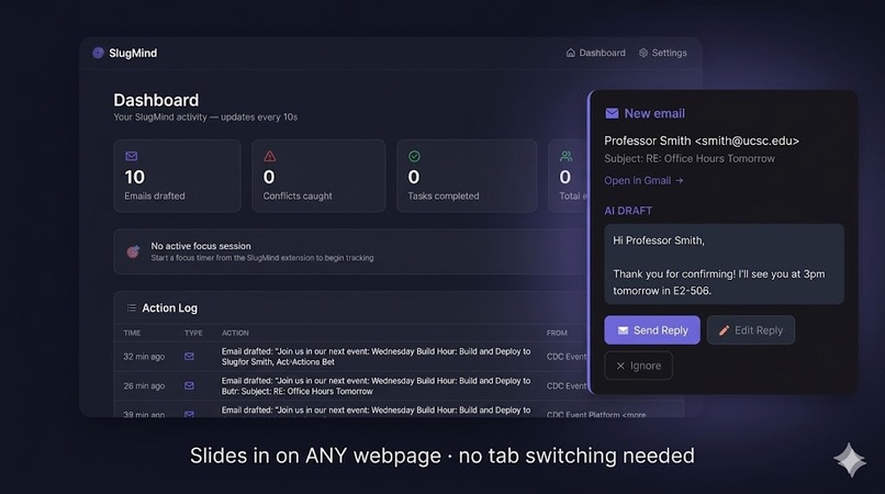 SlugMind-the ambient AI co-pilot that works while you focus – screenshot 1