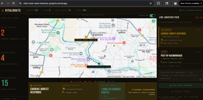 VitalRoute: An AI-driven logistics Command Center – screenshot 3
