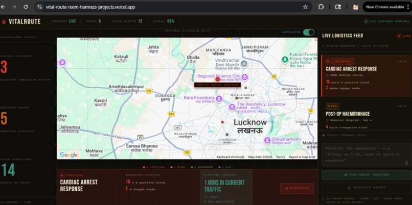 VitalRoute: An AI-driven logistics Command Center – screenshot 4