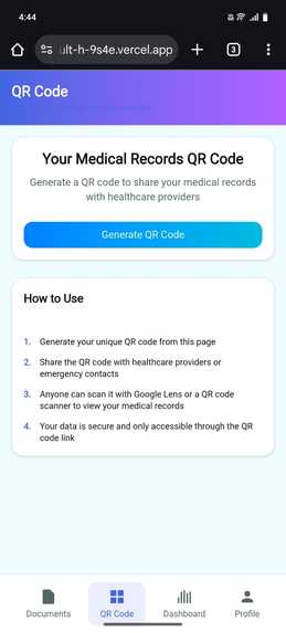 MediVault: Secure QR-Based Health Record Sharing – screenshot 3