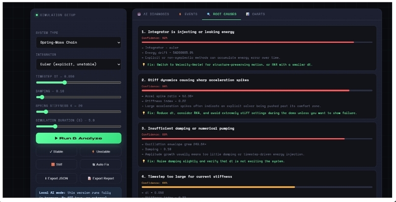 PhysiX AI — AI Agent for Debugging Simulation  – screenshot 1