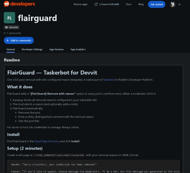 FlairGuard - Taskerbot for Devvit – screenshot 1