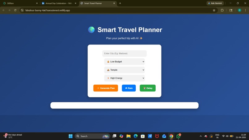 Smart travel planner – screenshot 1
