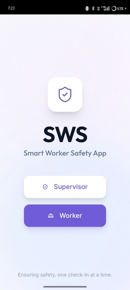 Smart worker safety application  – screenshot 1