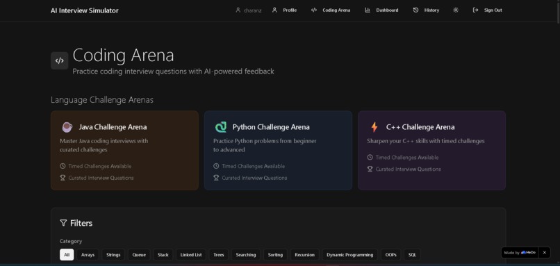 AI Interview & Coding Arena – screenshot 2