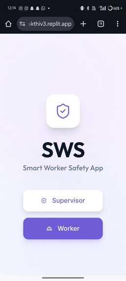 Smart worker safety application  – screenshot 1