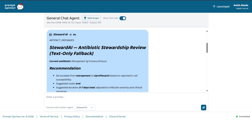 StewardAI: MCP + A2A Antibiotic Stewardship – screenshot 4
