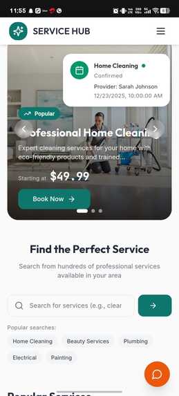 Service hub – screenshot 2