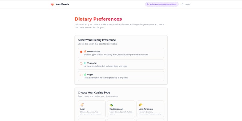NUTRICOACH  – screenshot 1
