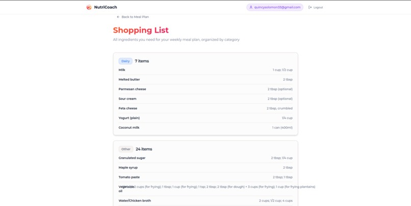 NUTRICOACH  – screenshot 4