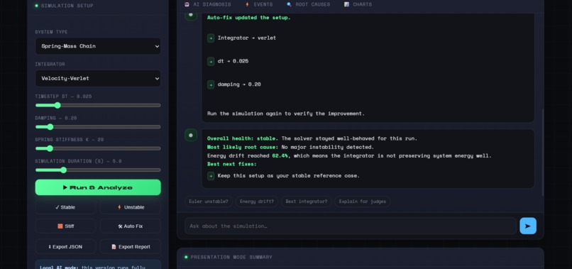 PhysiX AI — Simulation Stability Lab – screenshot 6