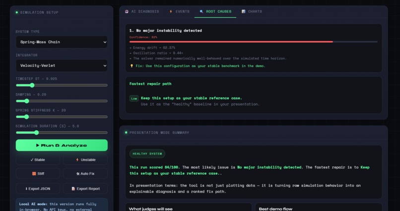 PhysiX AI — Simulation Stability Lab – screenshot 7
