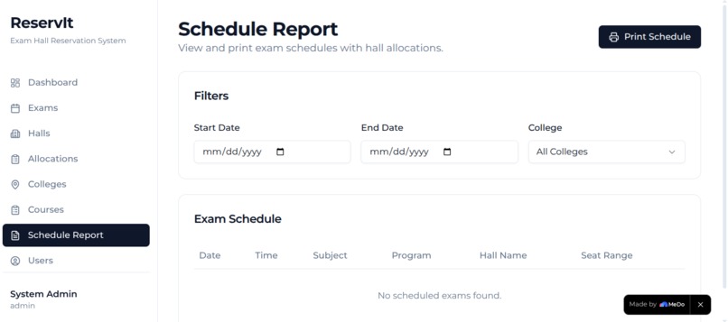ReservIt: Smart Exam Allocation – screenshot 4