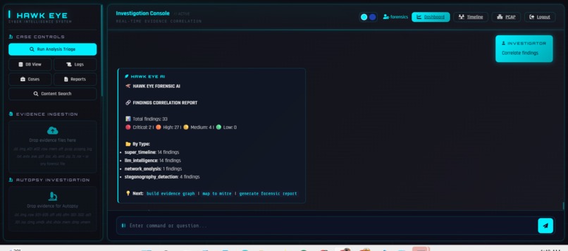 HawkEye : AI-Powered Cyber Forensics Platform – screenshot 3