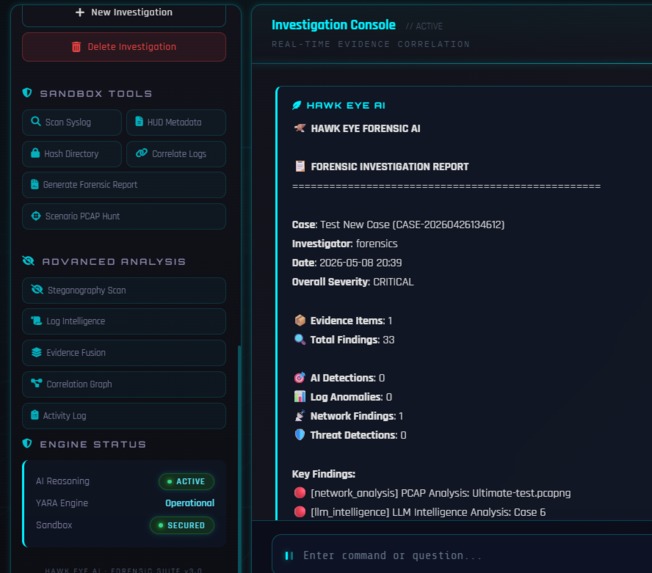 HawkEye : AI-Powered Cyber Forensics Platform – screenshot 7