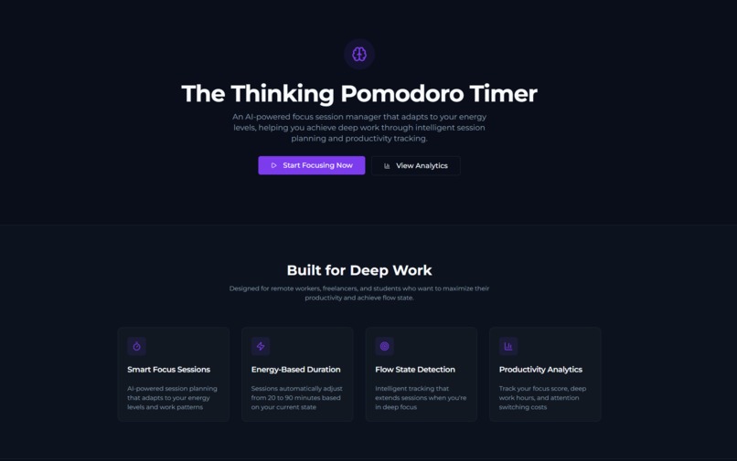 The Thinking Pomodoro Timer – screenshot 1