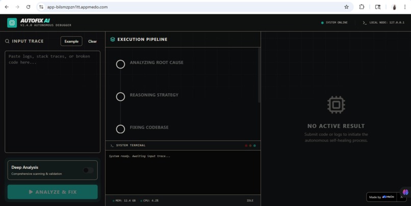AutoFix AI — Self-Healing Software System – screenshot 1