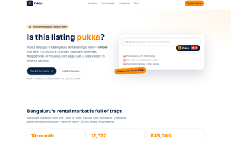 Pukka - It is a second-opinion tool for Bengaluru renters.