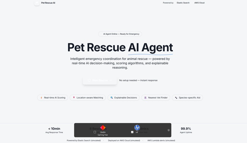 “AI-Powered Care for Stray Animals.” – screenshot 1