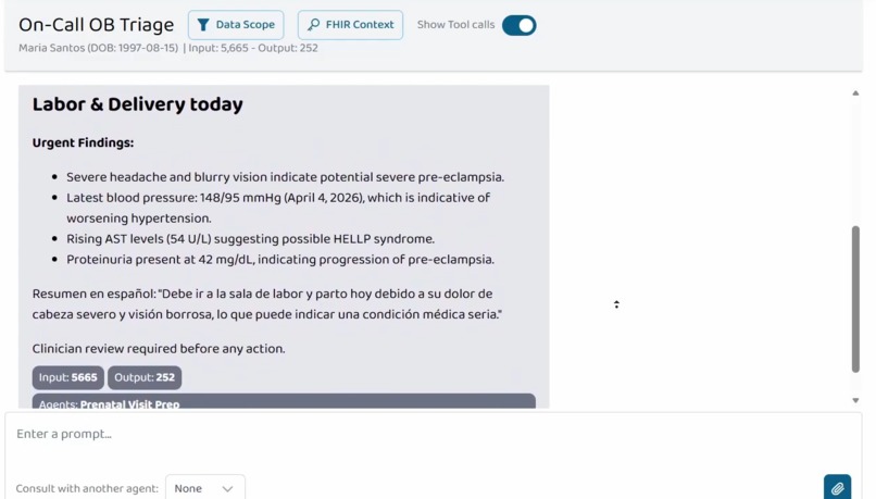 MaternalGuard: MCP for Maternal Risk on SHARP+FHIR – screenshot 3
