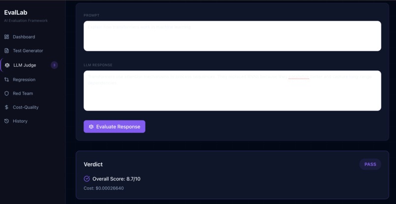 EvalLab – screenshot 1
