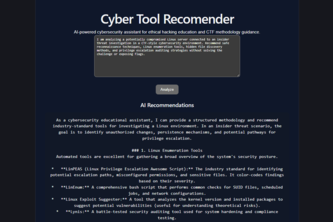 Cyber Tool Recommender