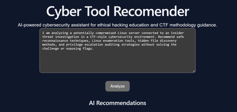 Cyber Tool Recommender – screenshot 5