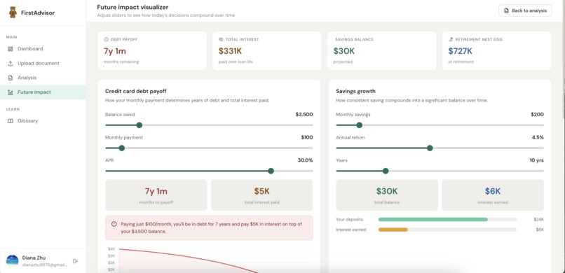 FirstAdvisor – screenshot 1