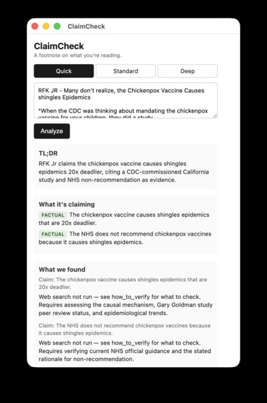 ClaimCheck – screenshot 1