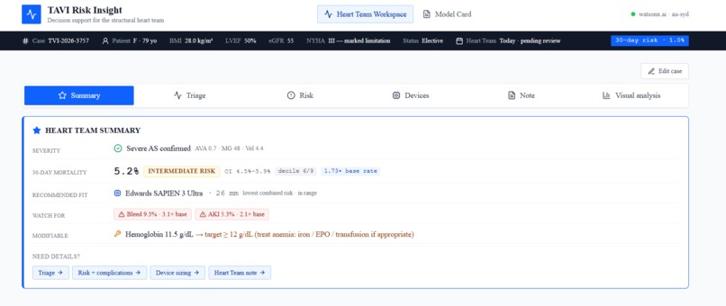 TAVI Risk Insight  – screenshot 2