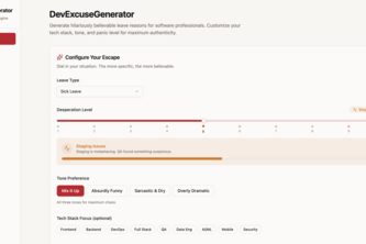 Corporate Leave Excuse Generator