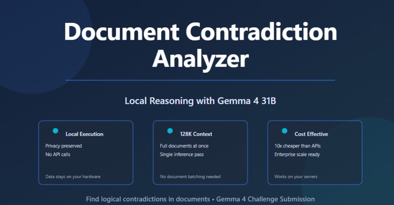 Building a Document Contradiction Analyzer - Gemma 4 – screenshot 1