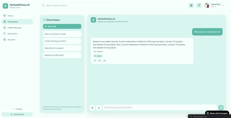 My Health Voice AI – screenshot 1