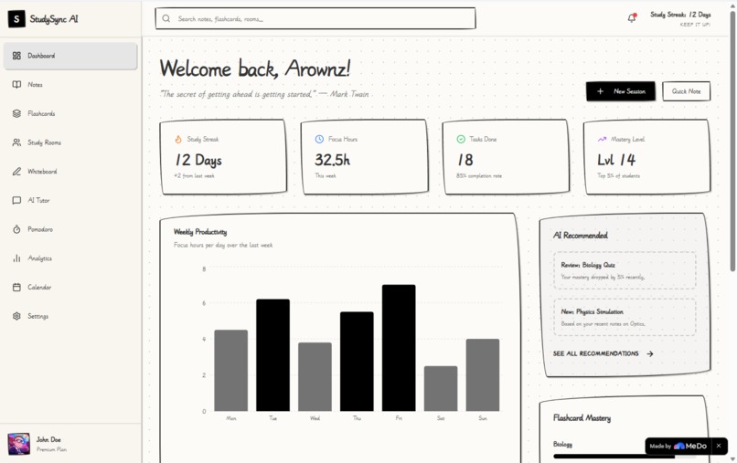 StudySync - AI powered collaborative study workspace – screenshot 1
