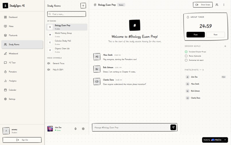 StudySync - AI powered collaborative study workspace – screenshot 4