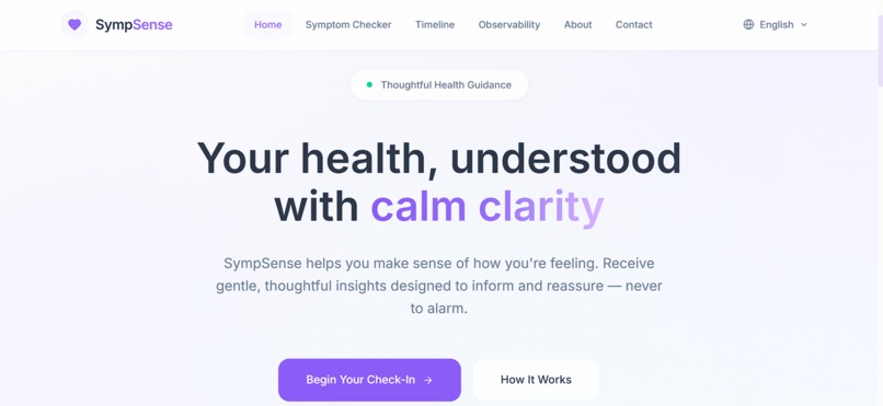 SympSense: Safe & Observable Health AI – screenshot 2