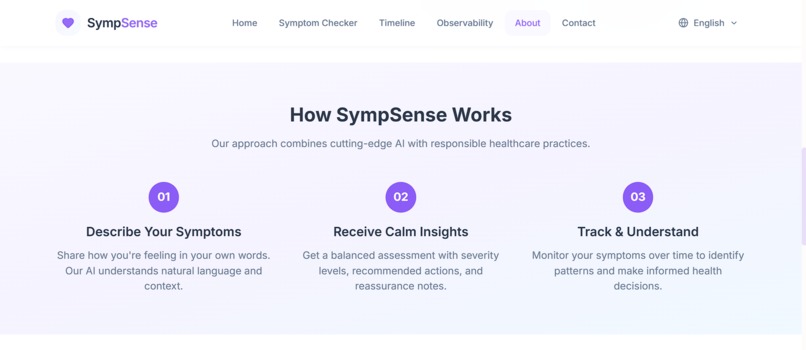 SympSense: Safe & Observable Health AI – screenshot 15