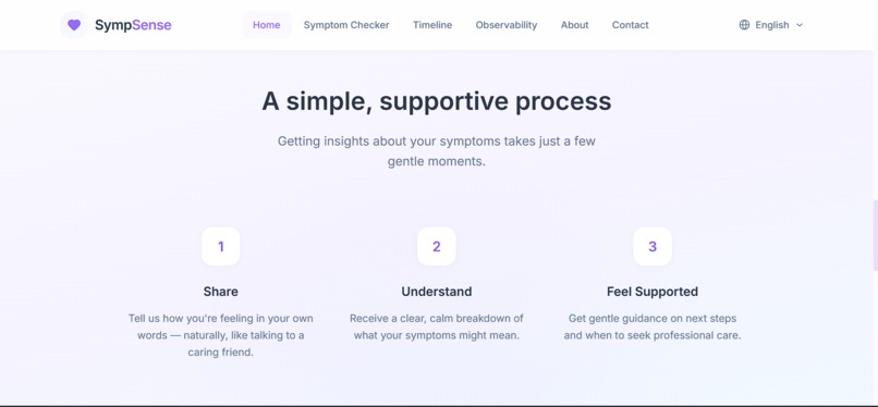 SympSense: Safe & Observable Health AI – screenshot 17