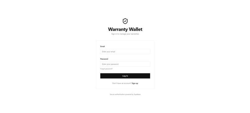 Warranty Wallet – screenshot 1
