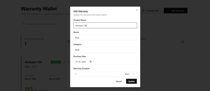 Warranty Wallet – screenshot 3