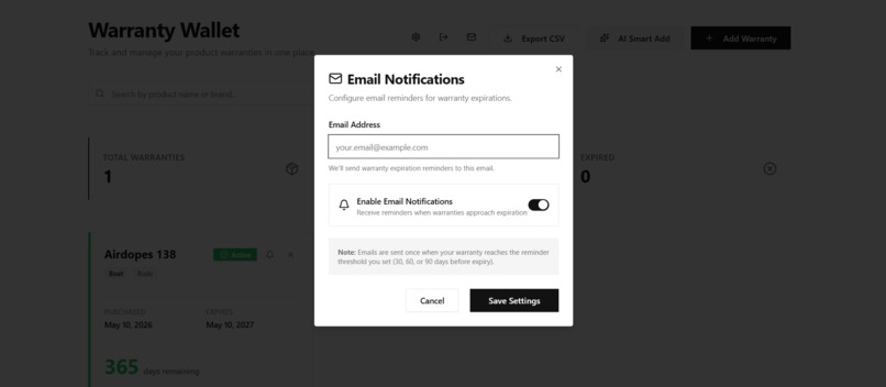 Warranty Wallet – screenshot 8