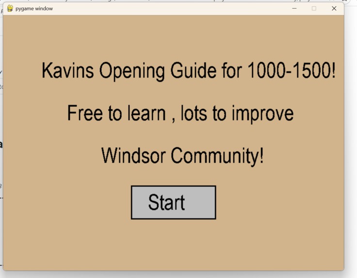 Kavin's Chess project for windsor community – screenshot 1
