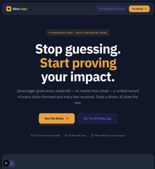 GiveLedger  – screenshot 1