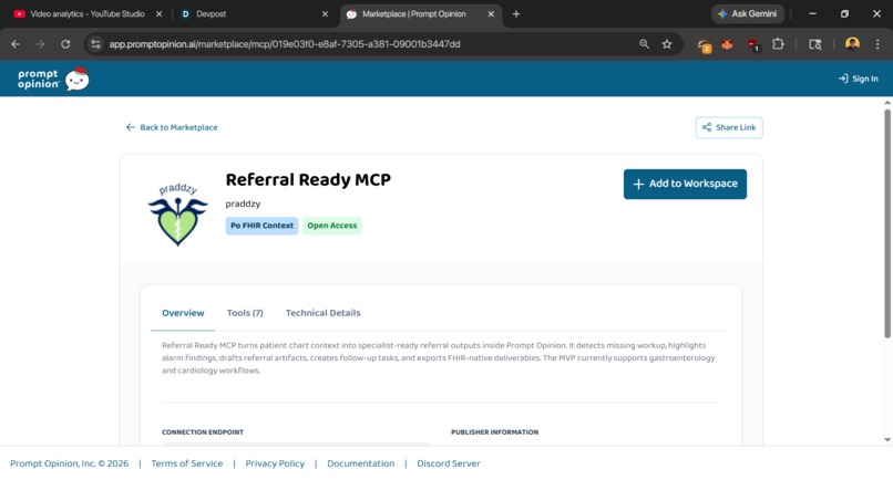 Referral Ready MCP` – screenshot 1
