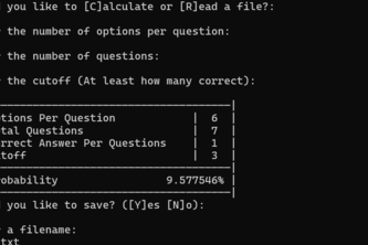 Score Probability Calculator