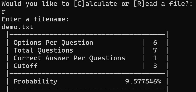 Score Probability Calculator – screenshot 2